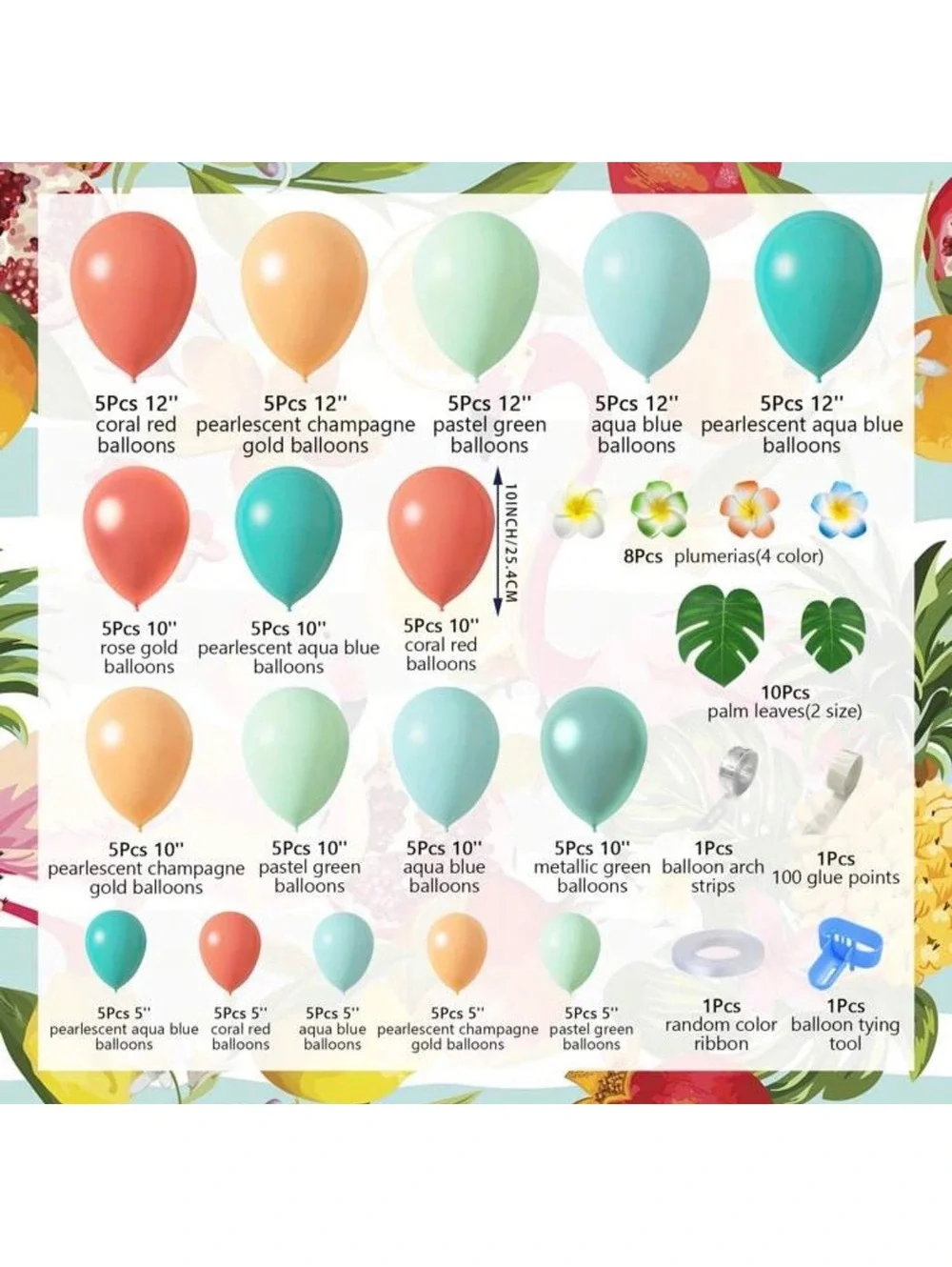 NEW Tropical Balloon Garland Kit – 103 Pieces